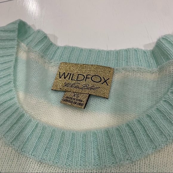 Wildfox White Label Bridgette Sequin Heart Striped Sweater Sz Xs Valentine's Day - Picture 6 of 11